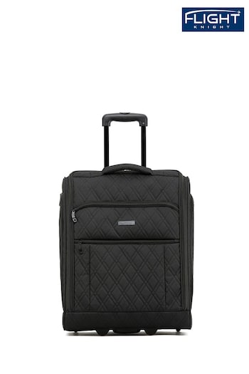 Flight Knight 56x45x25cm EasyJet Overhead Soft Case Cabin Carry On Suitcase Hand Black Mono Canvas Luggage (750517) | £50