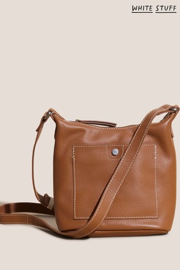 White Stuff Brown Mini Fern Leather Cross-body Bag (750707) | £45