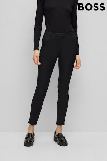 BOSS Black Anaita Cropped Slim Fit Trousers Rib (750772) | £199