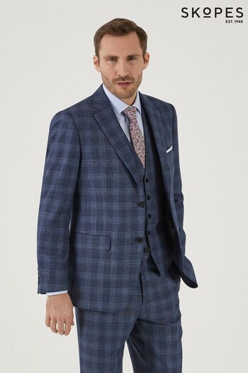 Skopes Marland Blue Check Tailored Fit Suit Jacket (750773) | £110
