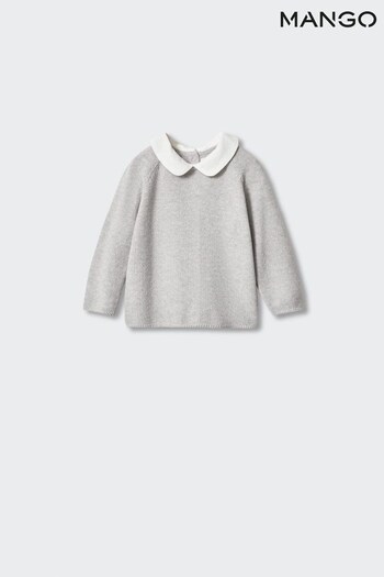 Mango Grey Camp-Collar Knit Sweater (750885) | £20