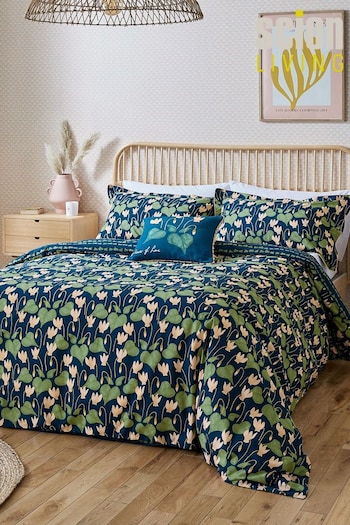 Scion Blue Flower Of Love Duvet Cover and Pillowcase Set (750893) | £50 - £95