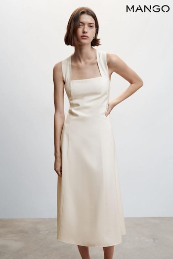 Mango White Criss-Cross Strap Dress (751034) | £50