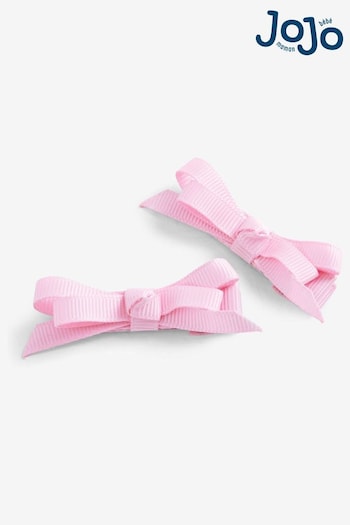 JoJo Maman Bébé Pink 2-Pack Bow Clips (751289) | £4