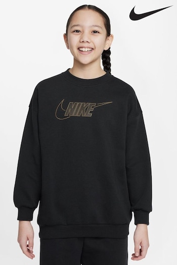 Nike Black Oversized Shine Fleece Sweatshirt (751365) | £38