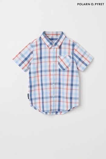 Polarn O. Pyret Blue Organic Checked Shirt (751603) | £13 - £15