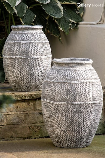 Gallery Home Grey Small Antique Cajon Textured Vase (751681) | £98
