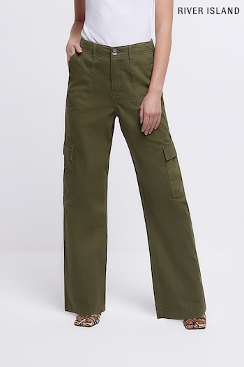 River Island Green Utility Cargo Trousers (751744) | £30