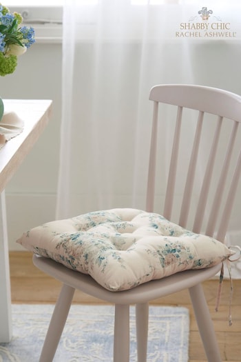 Shabby Chic by Rachel Ashwell® Rose Blossom Teal On Grey Royal Bouquet Seatpad 2 Pack (751791) | £36