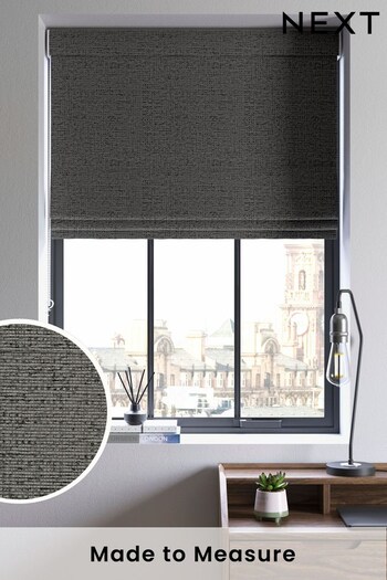 Charcoal Grey Textured Chenille Made To Measure Roman Blind (751963) | £42
