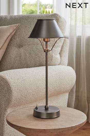 Pewter Grey Hector Battery Operated Table Lamp (752377) | £45