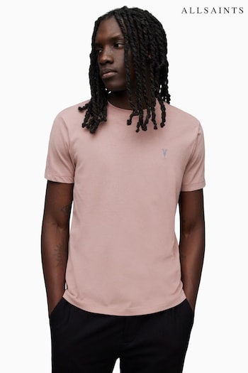 AllSaints Pink Brace Contrast Crew T-Shirt (752447) | £35