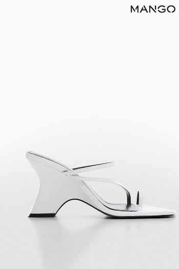Mango Asymmetrical Heeled White Sandals (752568) | £60