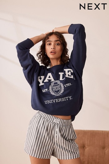 Blue Yale Sweatshirt and Short Pyjamas (752578) | £38