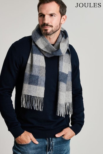 Joules Tytherton Blue Wool Scarf (752887) | £29.95