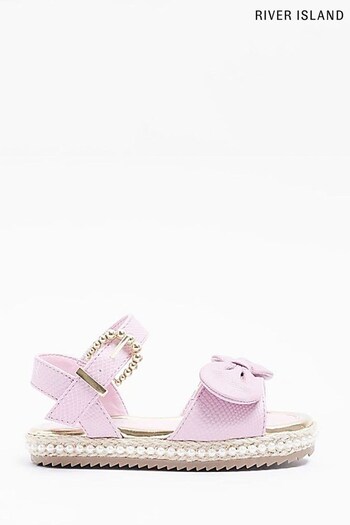 River Island Girls Pink Bow Pearl Espadrille (753206) | £15