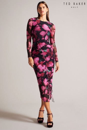 Ted Baker Pink Lilzaan Bodycon Dress With Bow Drawcord (753256) | £135