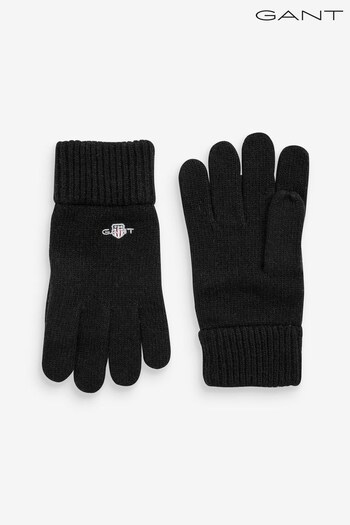 GANT Shield Wool Black Gloves (753412) | £45