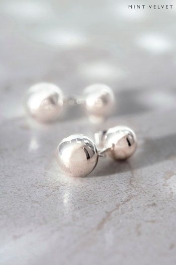 Mint Velvet Silver Tone Sphere Earrings (753622) | £25