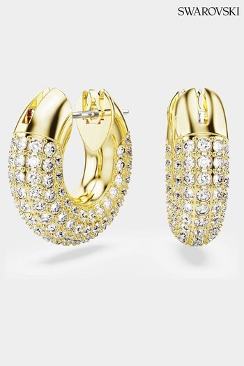 Swarovski Gold Dextera Pierced Hoop Crystal Earrings (753949) | £95