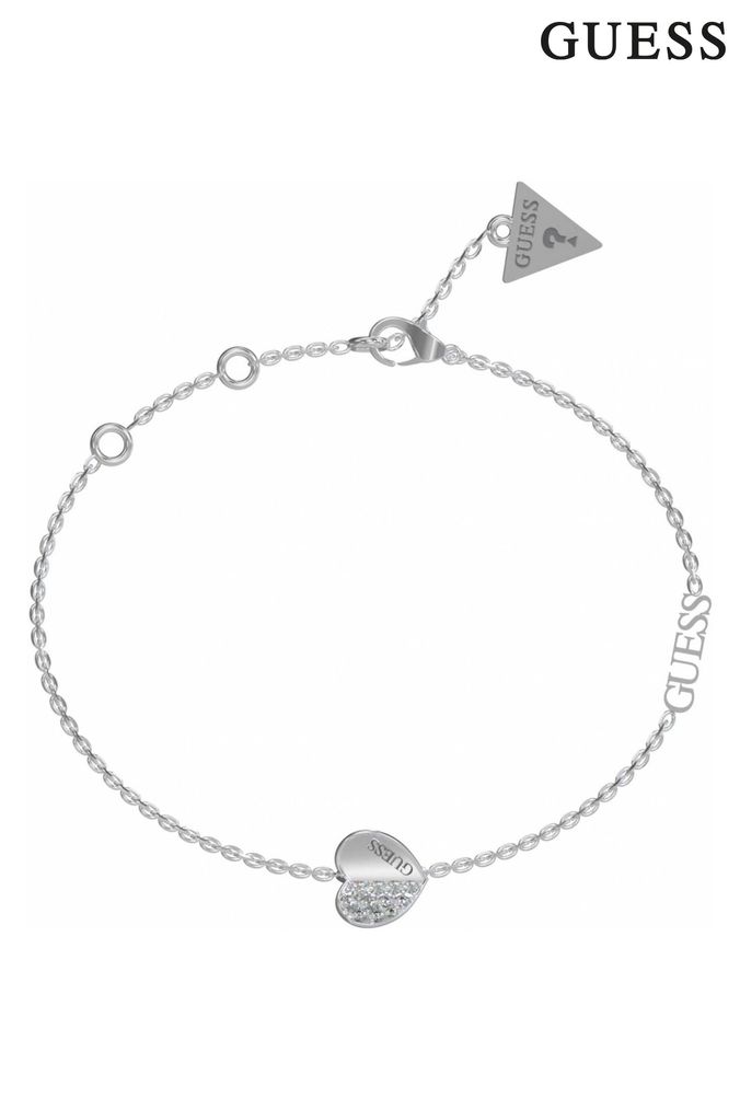 Guess jet Ladies Silver Tone Lovely Bracelet (754097) | £49
