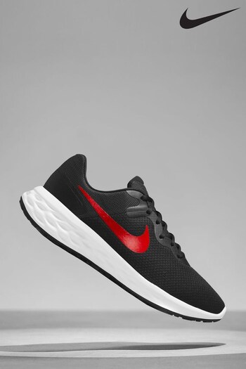 Nike Black/Red Revolution 6 Running Trainers (754250) | £60