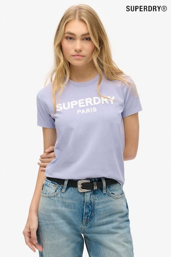 Superdry Dull Purple Sport Luxe Graphic Fitted T-Shirt (754810) | £27