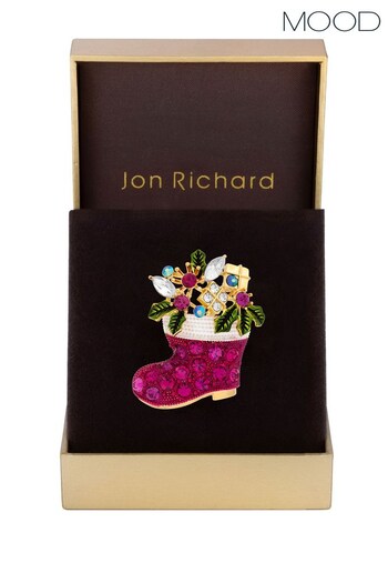 Mood Gold Christmas Boot Brooch - Gift Boxed (754825) | £28