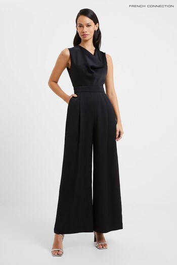 French Connection Harlow Satin Black Jumpsuit (755112) | £110