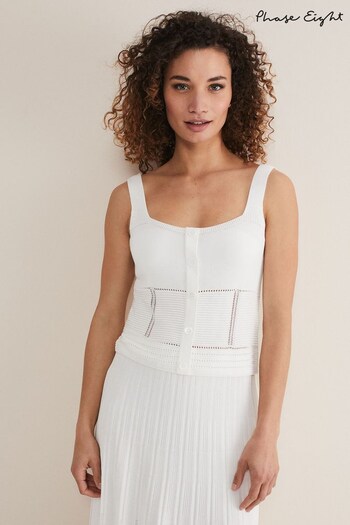 Phase Eight Clara Knit Co-Ord White Vest (755533) | £49