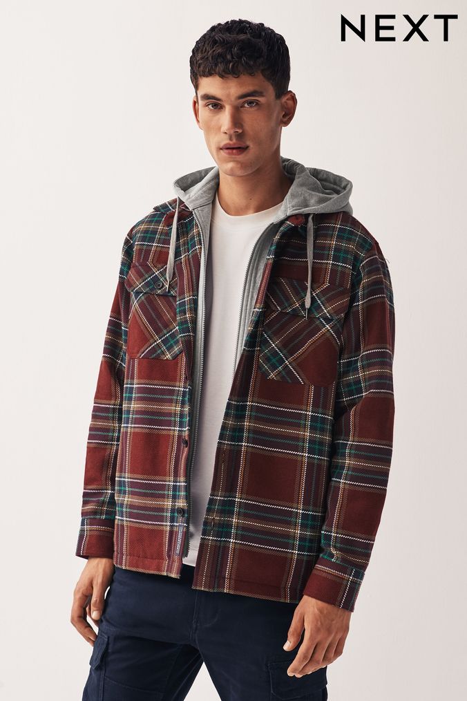 Red checkered jacket discount mens