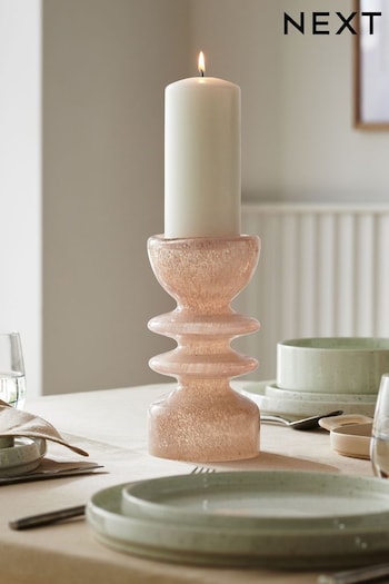 Pink Confetti Glass Pillar Candle Holder (755858) | £16