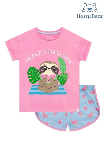 Harry Bear Pink Sloth Short Pyjamas (756109) | £15