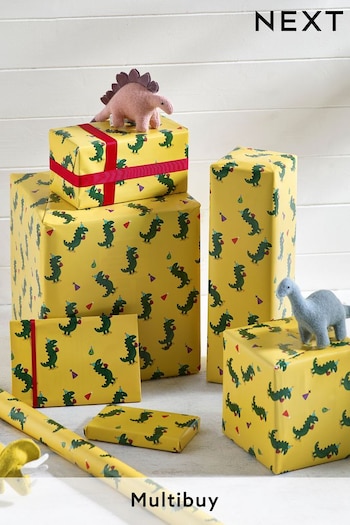 Yellow Dinosaurs 10 Metre Wrapping Paper (756201) | £5.50