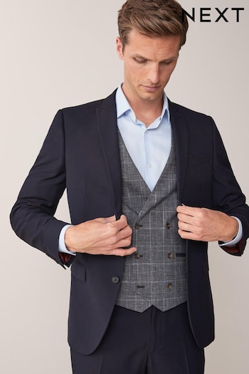 Navy Blue Tailored Two Button Suit Jacket (756204) | £60
