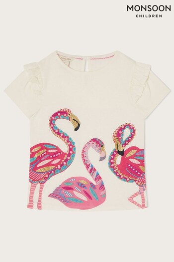 Monsoon Natural Flamingo WWF-UK Collaboration T-Shirt (756422) | £20 - £24
