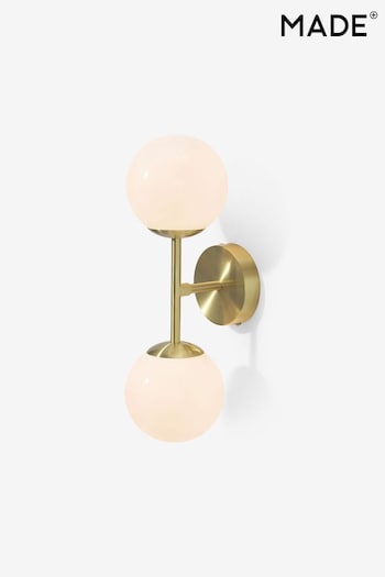 MADE.COM Brass/Opal Globe Wall Light (756575) | £59