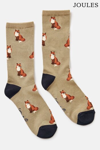 Joules Beige Fox Excellent Everyday Single Ankle Socks (757107) | £7.95