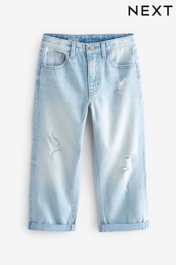 Light Bleach Wide Fit Distressed Denim Elie Jeans (3-16yrs) (757263) | £15 - £20