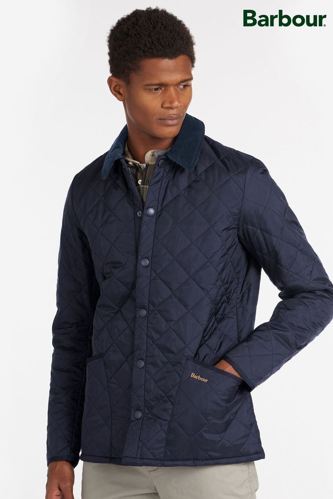 Buy Men s Blue Puffer Barbour Coatsandjackets Online Next UK