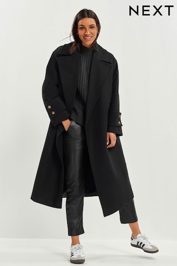 Black Relaxed Fit Overcoat (757738) | £88