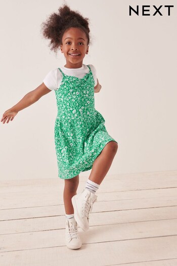 Floral 2-In-1 Crinkle Jersey Dress and T-Shirt Set (3-16yrs) (757790) | £20 - £26