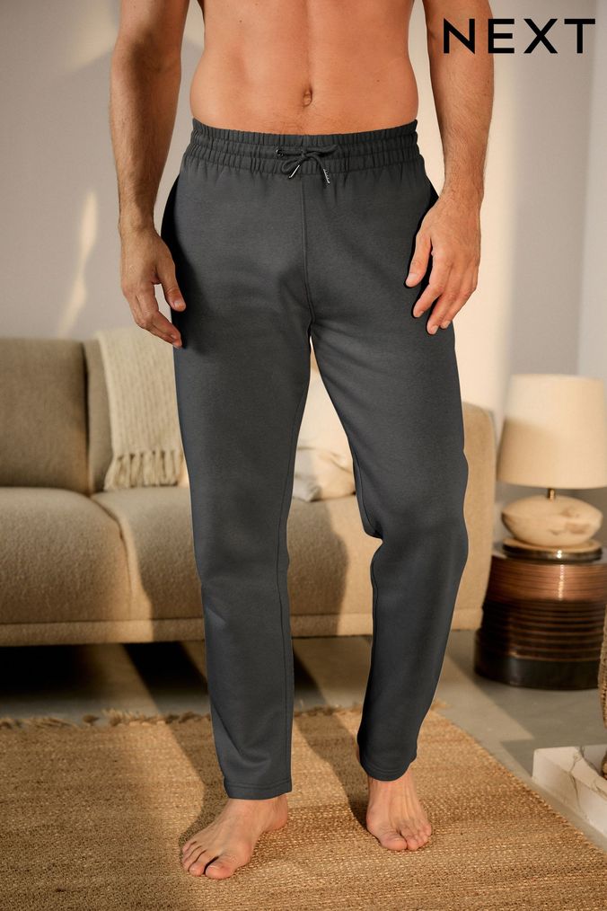 Men's Organic Cotton Lounge Pants in Blue Check | Savile Row Co