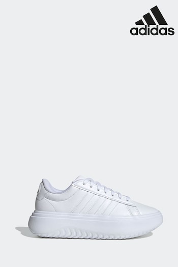 adidas White Sportswear Miyake Grand Court Platform Trainers (758004) | £70