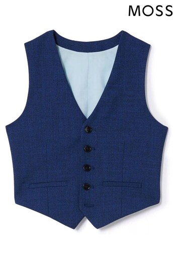 MOSS Boys Blue Slub Waistcoat (759002) | £28
