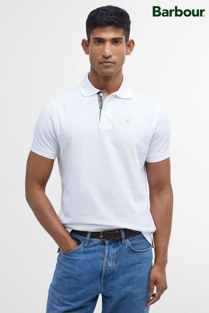 Barbour® White Classic Pique Polo Shirt (759143) | £50