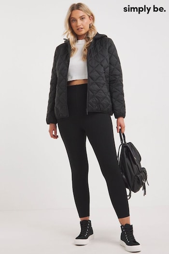 Simply Be Black Ultralight Quilted Short Jacket (759316) | £35