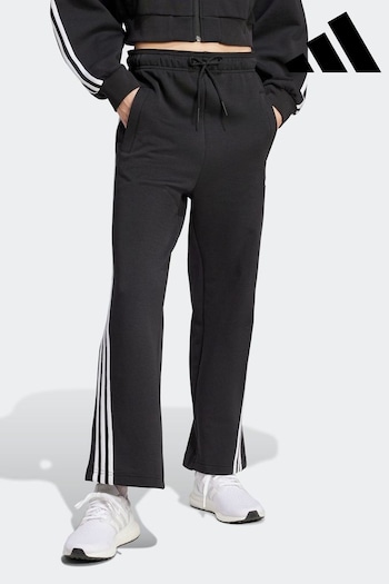 adidas Black Linea Sportswear Future Icons 3-Stripes Open Hem Joggers (759369) | £55