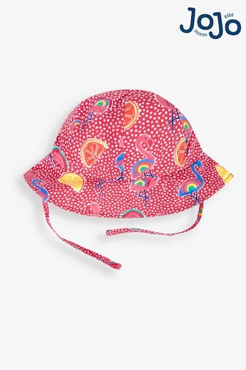 JoJo Maman Bébé Pink Flamingo UPF 50 Floppy Sun Hat (759476) | £14