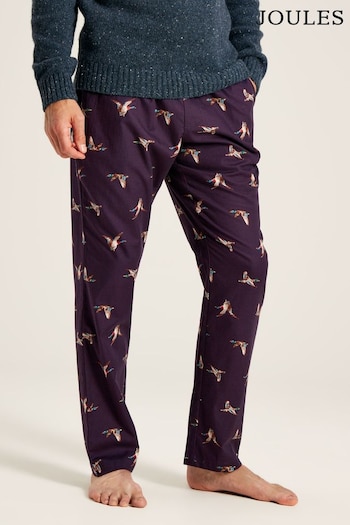 Joules The Dozer Purple Mallards Cotton Pyjama Bottoms With Pockets (759807) | £39.95
